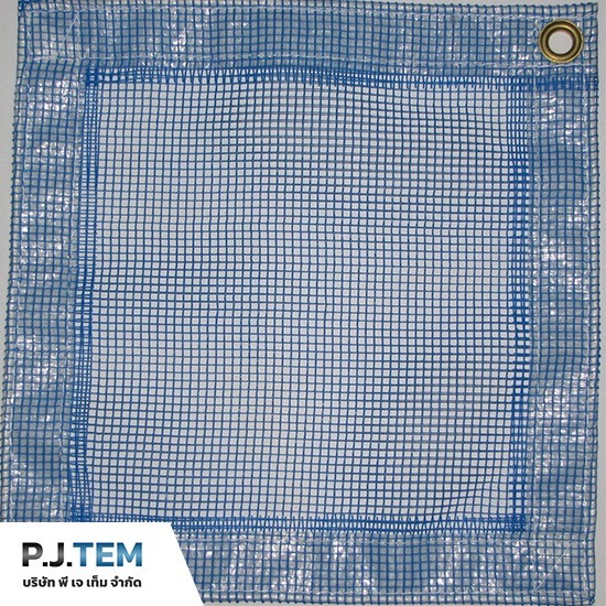 ให้เช่าและติดตั้ง ตาข่ายนิรภัย - พี เจ เท็ม - ขายส่งผ้าใบกันฝุ่นก่อสร้าง Mesh Sheet สีน้ำเงิน